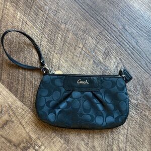 Coach Black Signature Wristlet